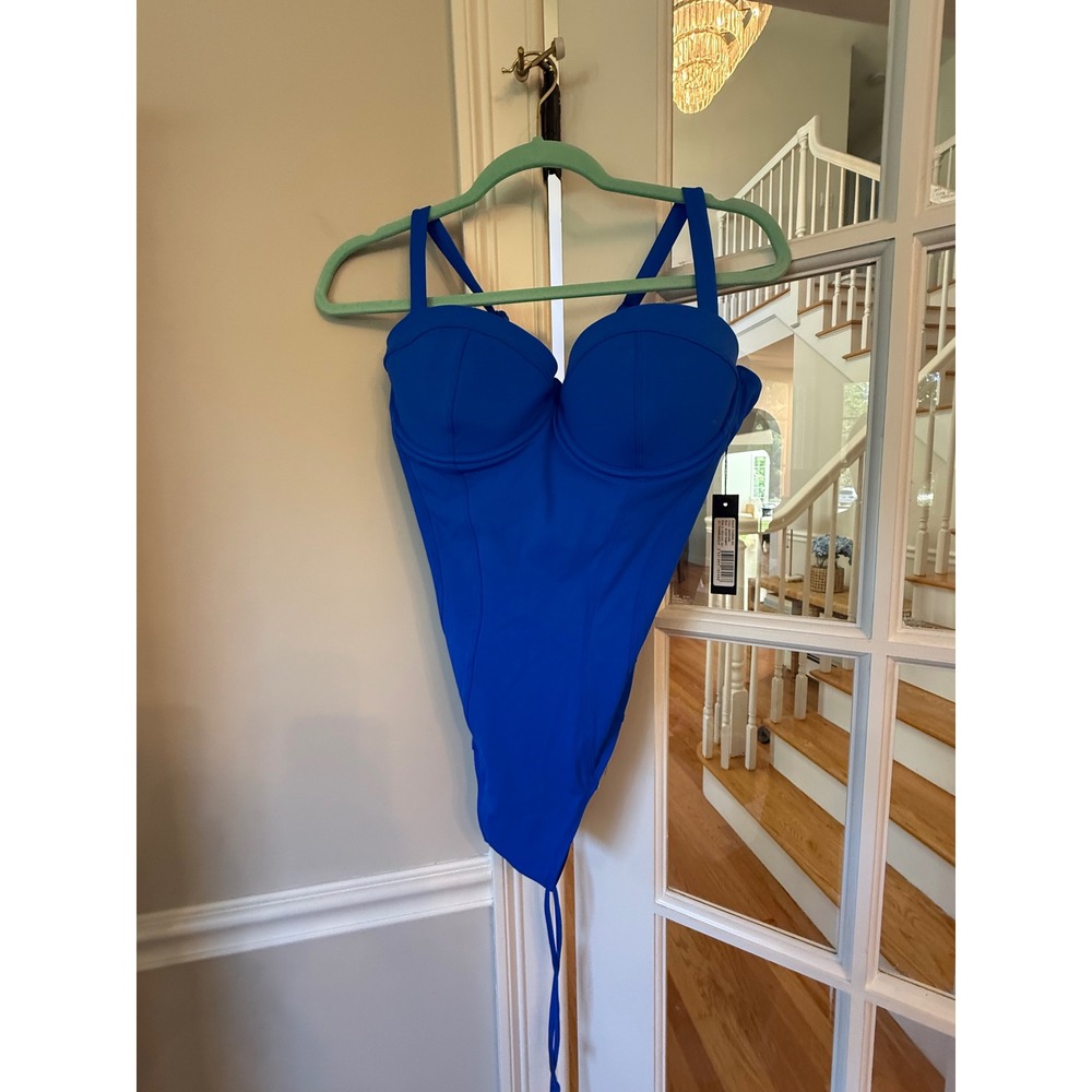 TA3 Hi Cut Pushy Swimsuit Sapphire Blue Lace Up  XL Regular Long B/C Cup